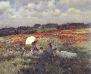 Giuseppe de nittis In the Fields Around London (nn02) oil painting artist